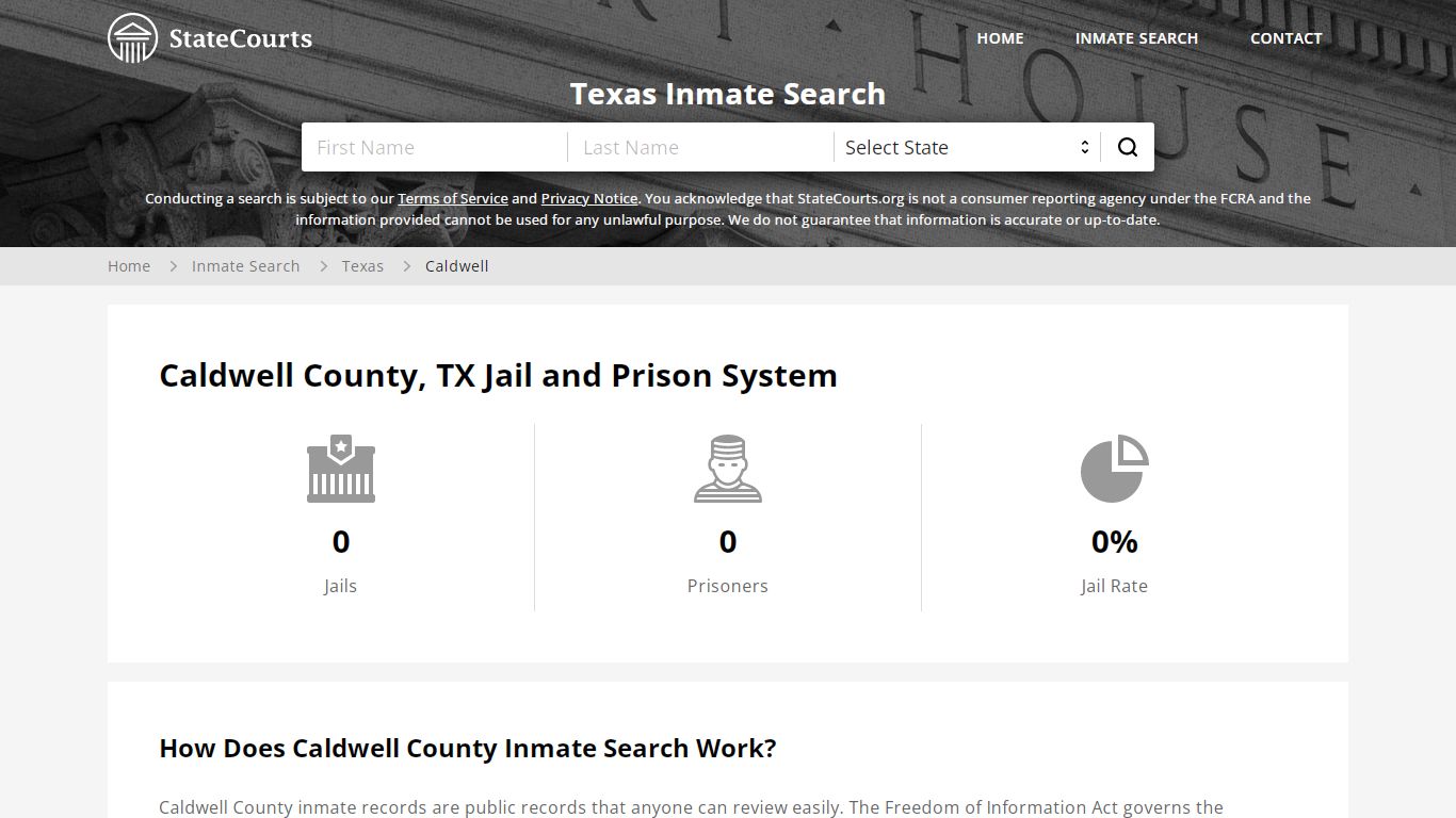 Caldwell County, TX Inmate Search - StateCourts
